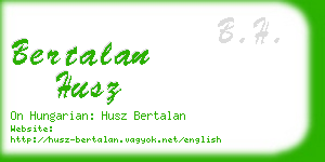 bertalan husz business card